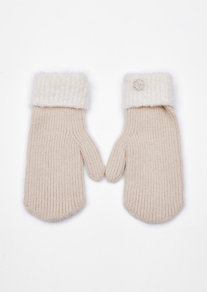 BEAR COLORED KNIT GLOVES_4COLORS_BEIGE