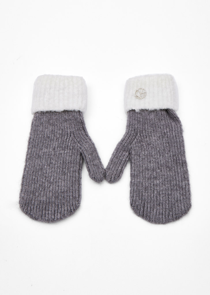 BEAR COLORED KNIT GLOVES_4COLORS_GRAY