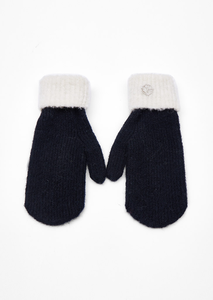 BEAR COLORED KNIT GLOVES_4COLORS_BLACK