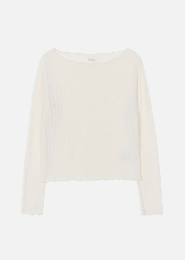 DAILY FRILL ROUND T-SHIRT_2COLORS_IVORY