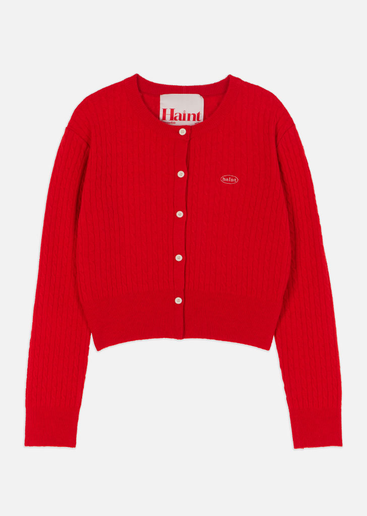 ROYAL CROPPED CABLE CARDIGAN_2COLORS_RED